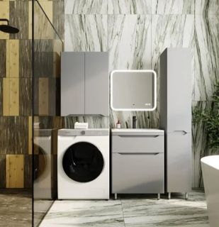 Пенал Style Line Марелла Люкс Plus L СС-00002444 30см с бельевой корзиной серый